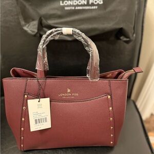 London Fog Maroon Tote Bag